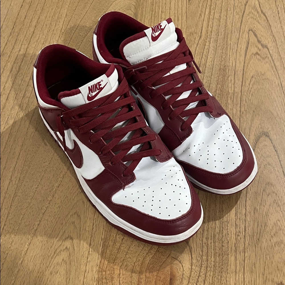 Nike Dunk Low. Mens size 12. Maroon Red and White.